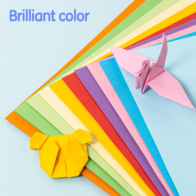 Deli - Giấy Gấp Thủ Công Origami 15*15cm Có 10 Màu Lẫn EY015 (100 Tờ/Xấp)