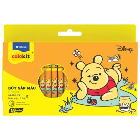 BÚT SÁP MÀU 18 MÀU CR-C013/PO GẤU POOH  (5404-TL)