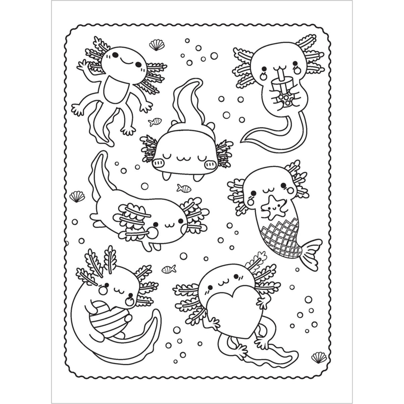 Gem Art Colouring Book - Axolotl_Lake 1025