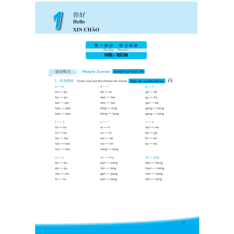 Giáo Trình Phát Triển Hán Ngữ Tổng Hợp Sơ Cấp 1 Tập 1