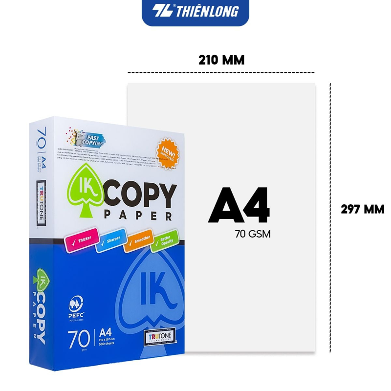 IK - Giấy Photo Copy Paper A4 70gsm (500 Tờ/Ream)