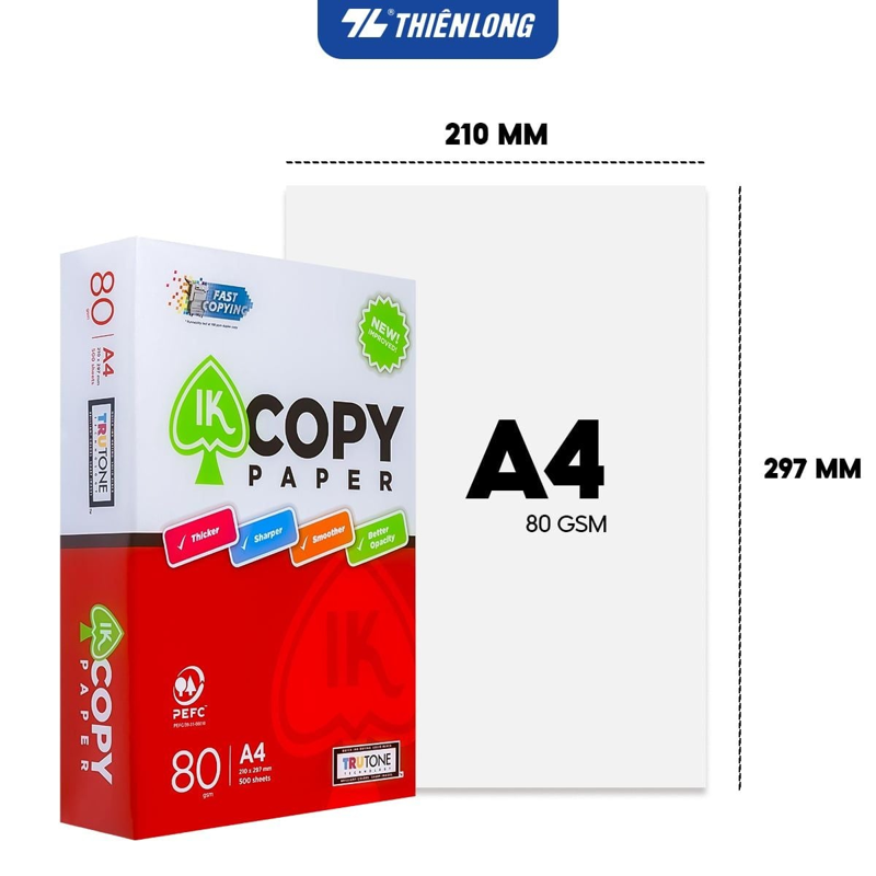 IK - Giấy Photo Copy Paper A4 80gsm (500 Tờ/Ream)