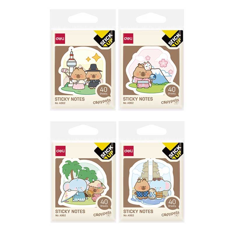 Deli - Giấy Note Capypets 65.5mm 40tờ EA962 (Giao mẫu ngẫu nhiên)