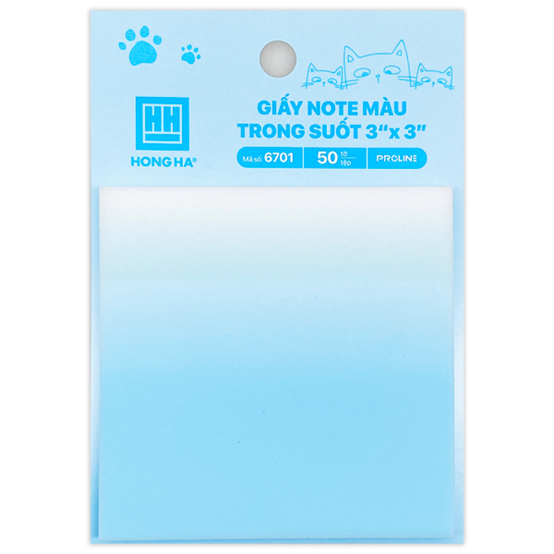 Hồng Hà - Giấy Note Màu Pastel Trong Suốt 3x3inch (Giao màu ngẫu nhiên)
