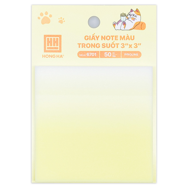 Hồng Hà - Giấy Note Màu Pastel Trong Suốt 3x3inch (Giao màu ngẫu nhiên)