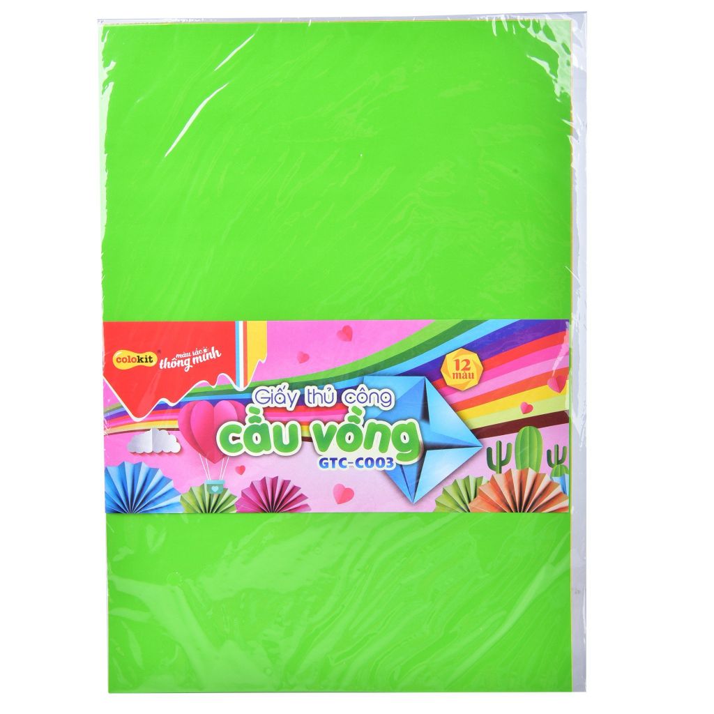 Giấy Thủ Công GTC-C003 12 Màu Khổ Vừa