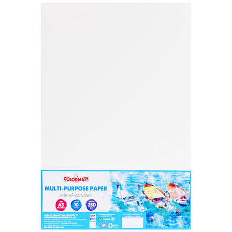Colormate - Giấy Vẽ Đa Năng A3 250gsm 115107 (10 Tờ/Xấp)