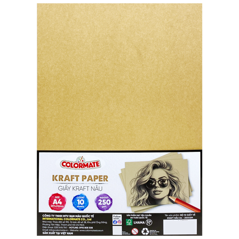 Colormate - Giấy Vẽ Đa Năng A5 250gsm (10 Tờ/Xấp)