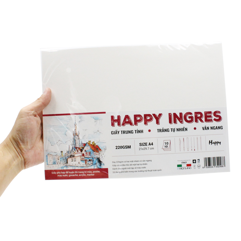 Giấy Vẽ Happy Ingres 220gms A4 10s HA220A4