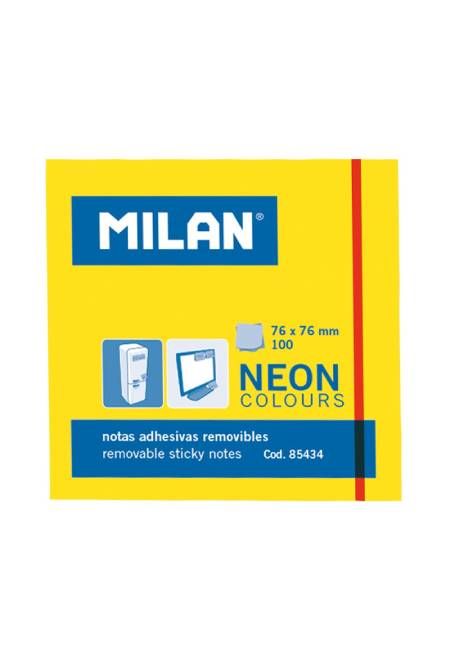 Giấy note 76x76mm Milan 85434 - Màu Vàng Neon