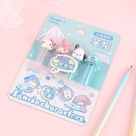 Sanrio-Guangbo - Bộ 4 Mẫu Nắp Viết Sr Gubkt84759
