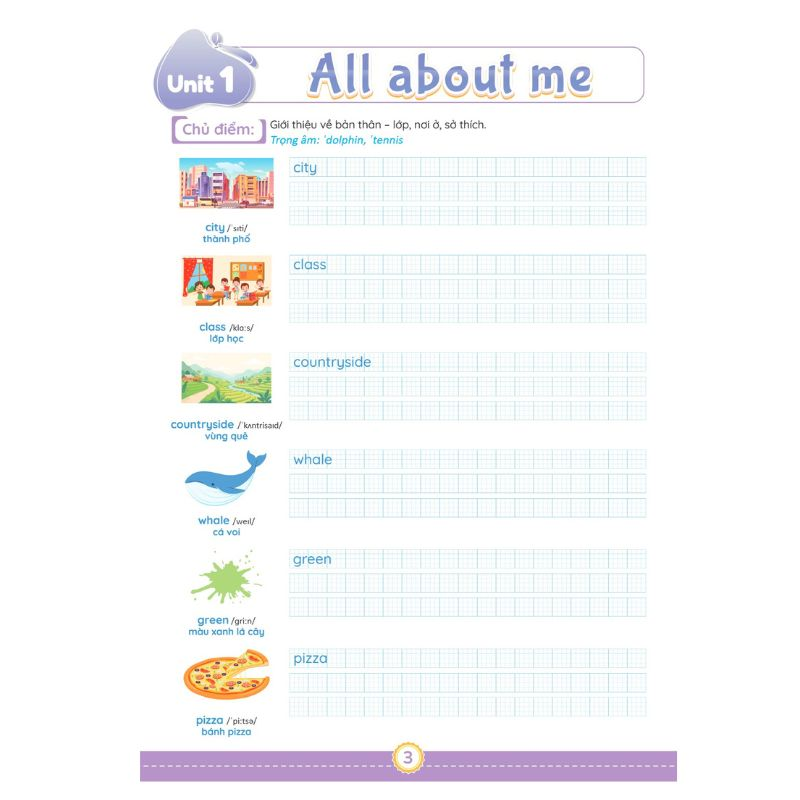 Tiếng Anh Lớp 5 Notebook - Bài Tập Luyện Viết Từ Vựng Và Ngữ Pháp