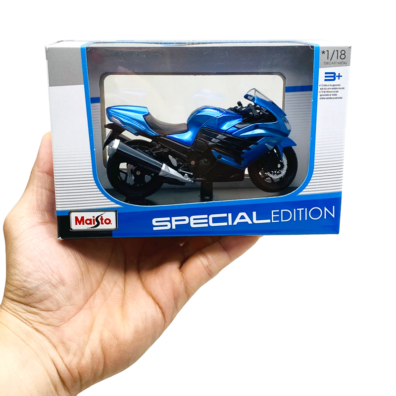 Maisto - Mô Hình Mô Tô Kawasaki Ninja ZX-14R 12020/MT39300 - Màu Xanh
