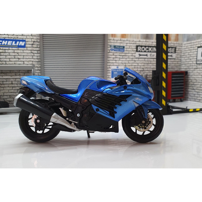 Maisto - Mô Hình Mô Tô Kawasaki Ninja ZX-14R 12020/MT39300 - Màu Xanh