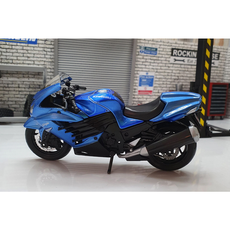 Maisto - Mô Hình Mô Tô Kawasaki Ninja ZX-14R 12020/MT39300 - Màu Xanh