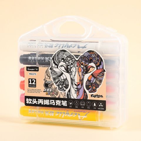 Guangbo - Viết Acrylic Marker 1 Đầu H02275-1 12 Màu