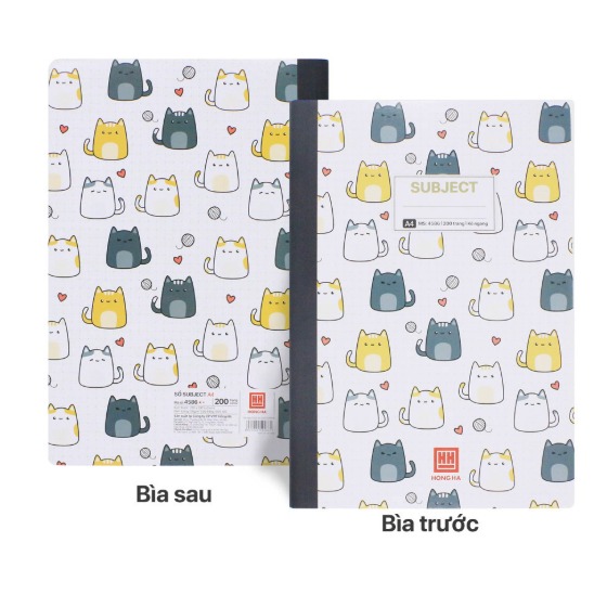 Sổ Bìa Bồi Subject A4 200 Trang-Hồng Hà