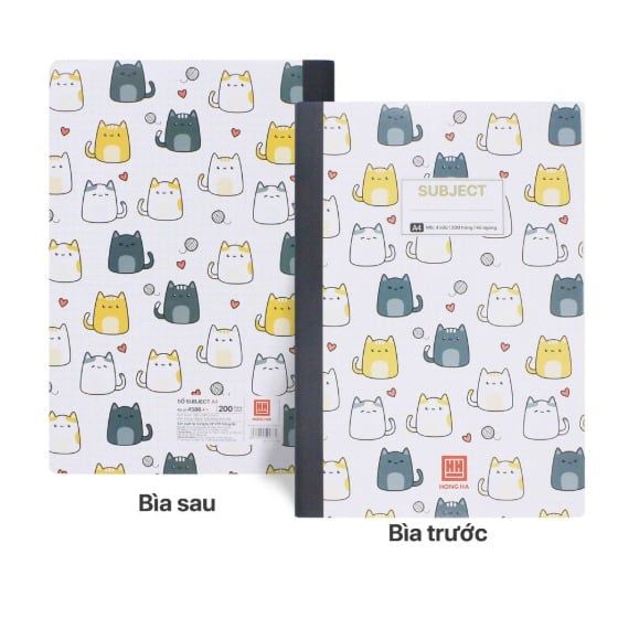 Sổ Bìa Bồi Subject A4 200 Trang-Hồng Hà