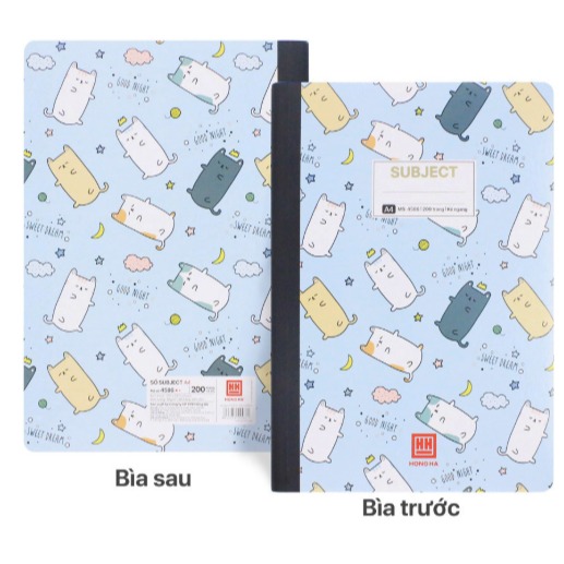 Sổ Bìa Bồi Subject A4 200 Trang-Hồng Hà