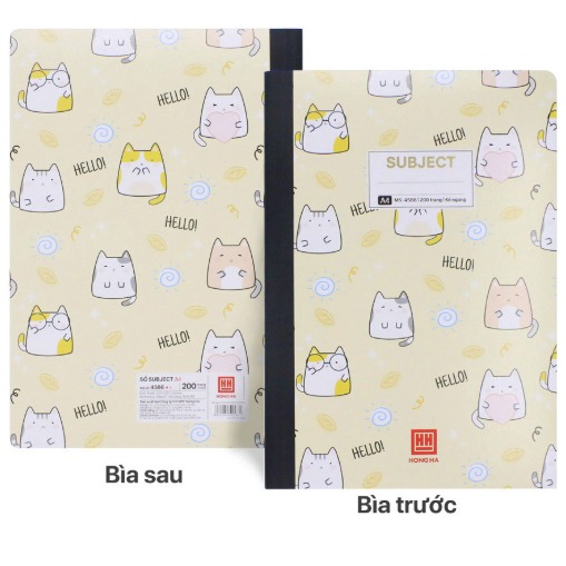 Sổ Bìa Bồi Subject A4 200 Trang-Hồng Hà
