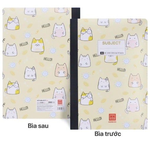 Sổ Bìa Bồi Subject A4 200 Trang-Hồng Hà