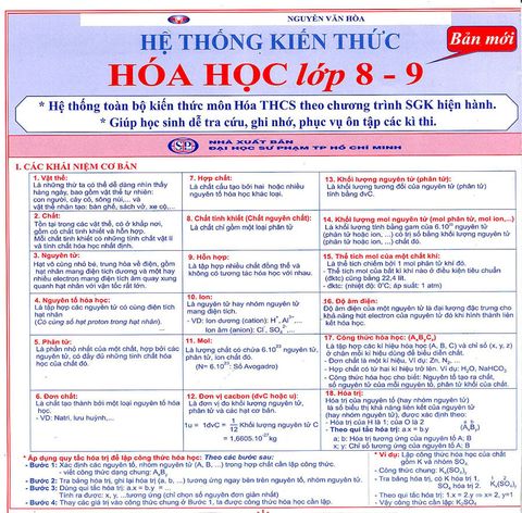 Hệ Thống Kiến Thức Hóa Học Lớp 8-9