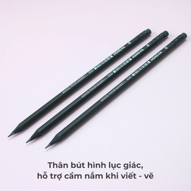 Hồng Hà - Bút Chì Gỗ Đen 2B Có Tẩy 3587