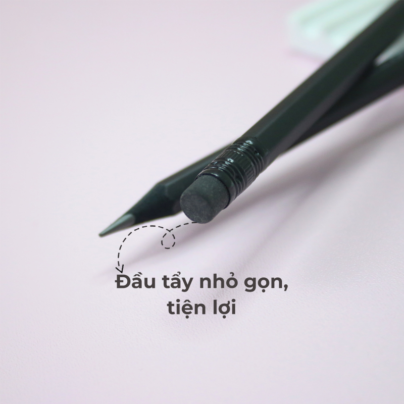 Hồng Hà - Bút Chì Gỗ Đen 2B Có Tẩy 3587