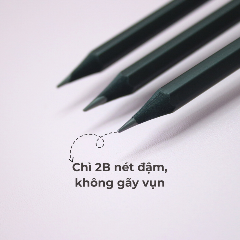 Hồng Hà - Bút Chì Gỗ Đen 2B Có Tẩy 3587