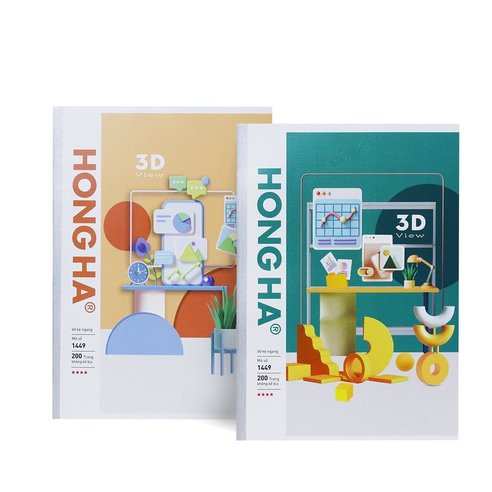 Tập Study 200tr Hồng Hà – 3D B5 DL70gsm Kẻ Ngang (Giao mẫu ngẫu nhiên)