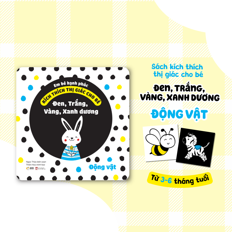 Kích Thích Thị Giác Cho Bé - Đen, Trắng, Vàng, Xanh Dương Động Vật