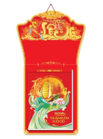 2026-HN05 BLOC CD THUẬN BUỒM XUÔI GIÓ CHỮ LỘC VÀNG 25*35 (HOA NIÊN)