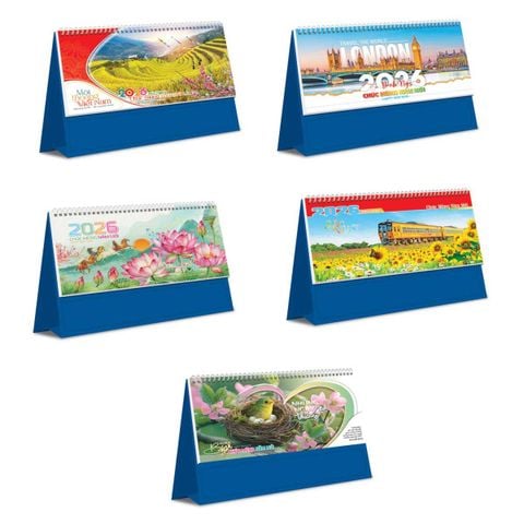 Lịch Hoa Niên 2026 - Lịch Bàn Chữ A 24x18 Không Note