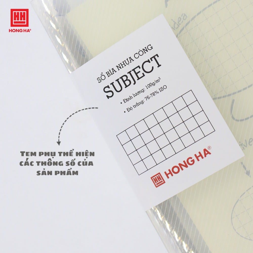 Hồng Hà - Sổ Bìa Còng Nhựa Trong Subject 200tr Đl: 100/76-78