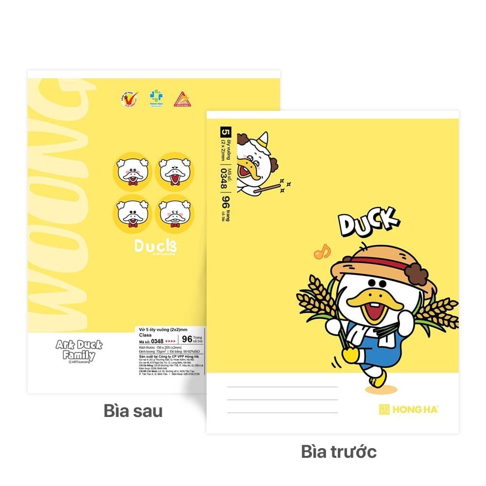 Tập Class 96tr Hồng Hà – Arkduck A5 DL70gsm 5oly (Giao mẫu ngẫu nhiên)