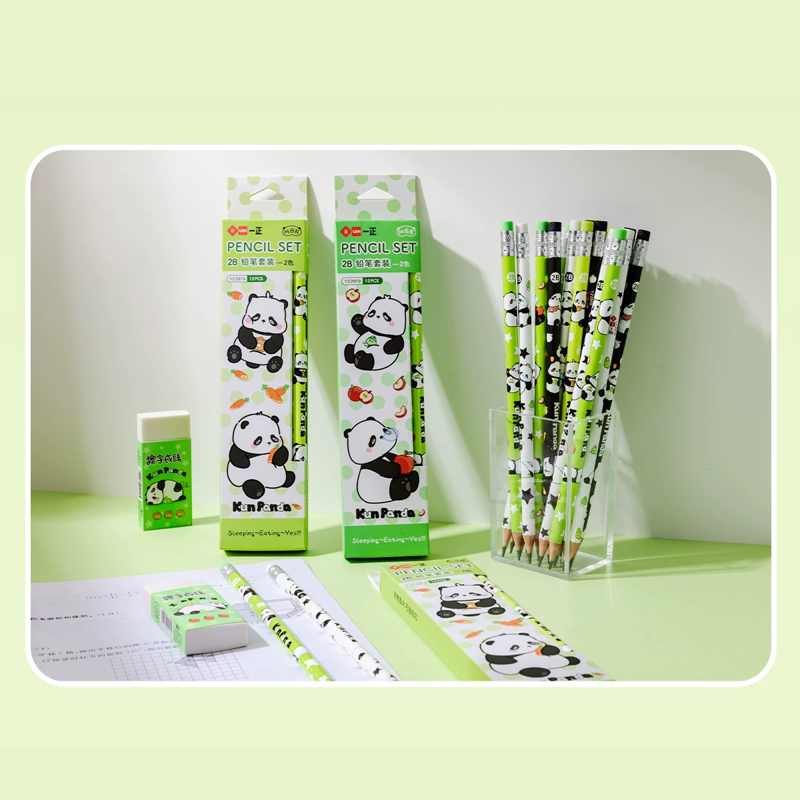 Iigen - Hộp 12 Cây Viết Chì Gỗ Panda IG2919