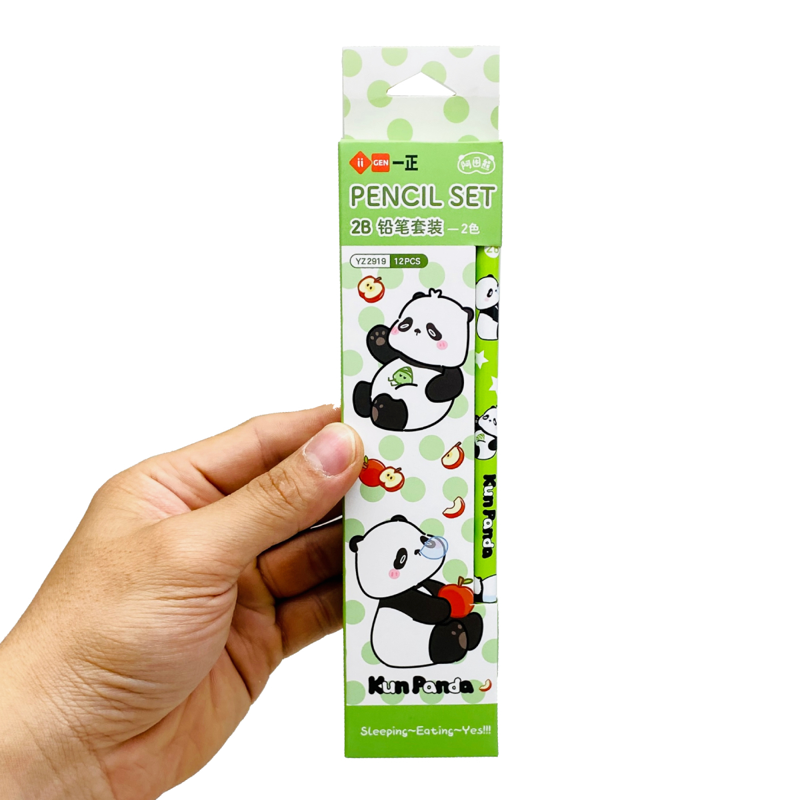 Iigen - Hộp 12 Cây Viết Chì Gỗ Panda IG2919
