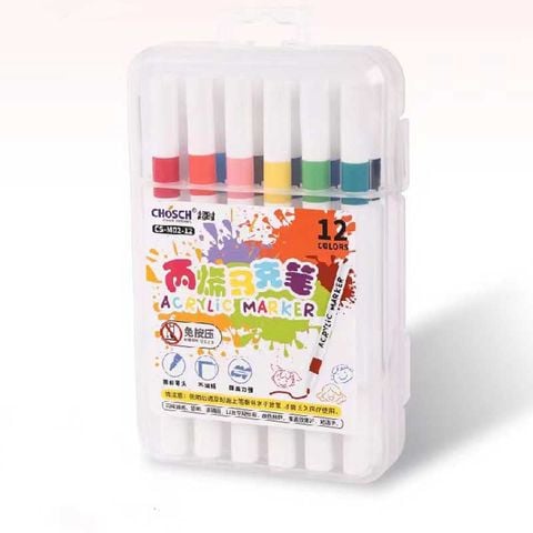 Chosch - Hộp 12 Cây Bút Màu Vẽ Acrylic CS-M02-12