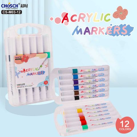 Chosch - Hộp 12 Cây Bút Màu Vẽ Acrylic CS-M03-12