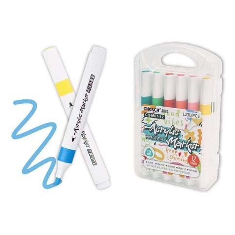 Chosch - Hộp 12 Cây Bút Màu Vẽ Acrylic CS-M07-12