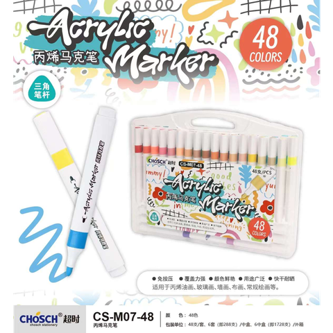 Chosch - Hộp 48 Cây Viết Màu Vẽ Acrylic CS-M07-48
