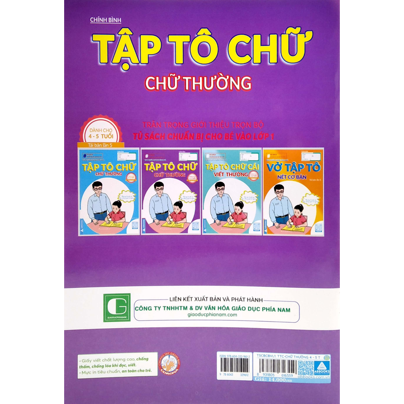 Tủ Sách Chuẩn Bị Cho Bé Vào Lớp 1-TCCTM-Tập Tô Chữ-Chữ Thường (4-5 Tuổi)