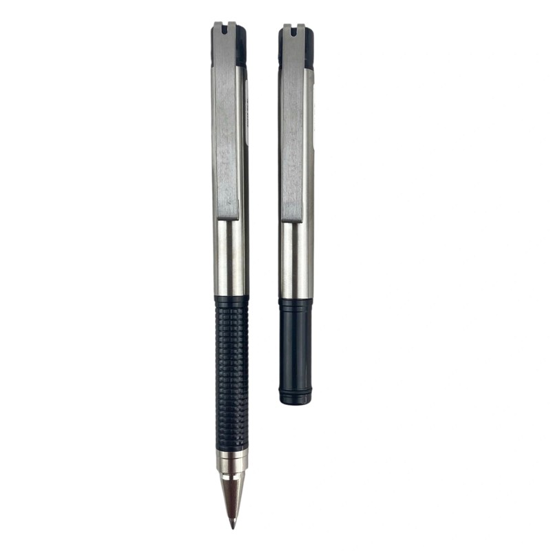 Maped - Viết Bi Nắp Kim Loại F-301 Compact Ngòi 0.7mm Thân Xám Mực Xanh