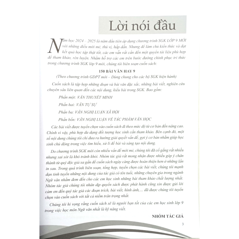 150 Bài Văn Hay 9 (Bs Theo Chương Trình Giáo Dục Phổ Thông Mới)