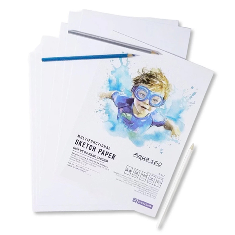 Future - Giấy Vẽ Chuyên Dụng A4 Đl160Gsm Aqua P-017 (Xấp 20 tờ) (Giao mẫu ngẫu nhiên)