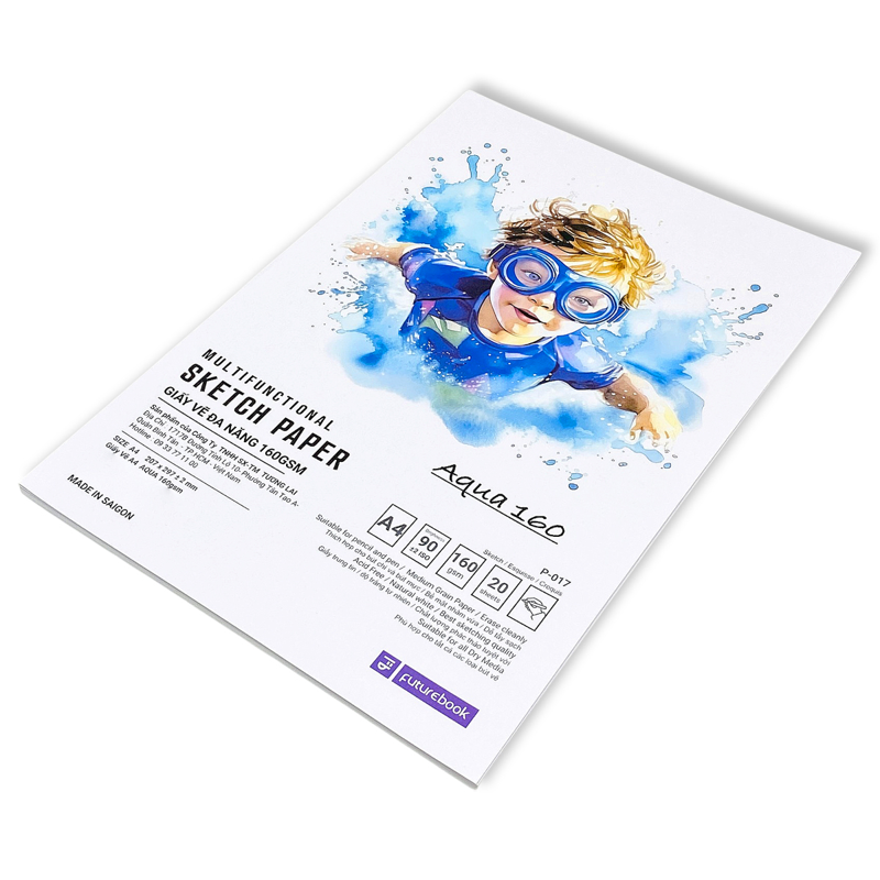 Future - Giấy Vẽ Chuyên Dụng A4 Đl160Gsm Aqua P-017 (Xấp 20 tờ) (Giao mẫu ngẫu nhiên)