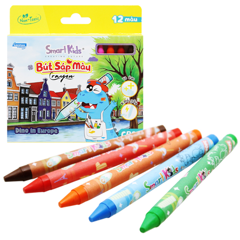 Smartkids - Hộp 12 Sáp Màu Dino In Europe CR22