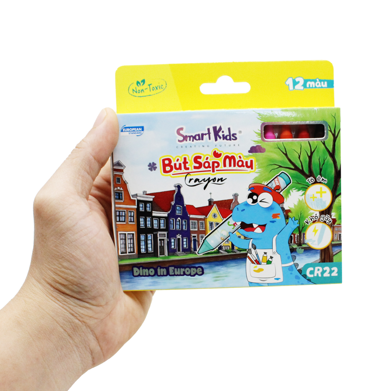 Smartkids - Hộp 12 Sáp Màu Dino In Europe CR22