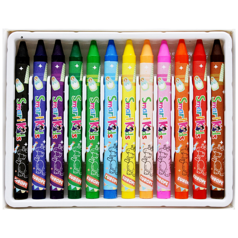Smartkids - Hộp 12 Sáp Màu Dino In Europe CR22