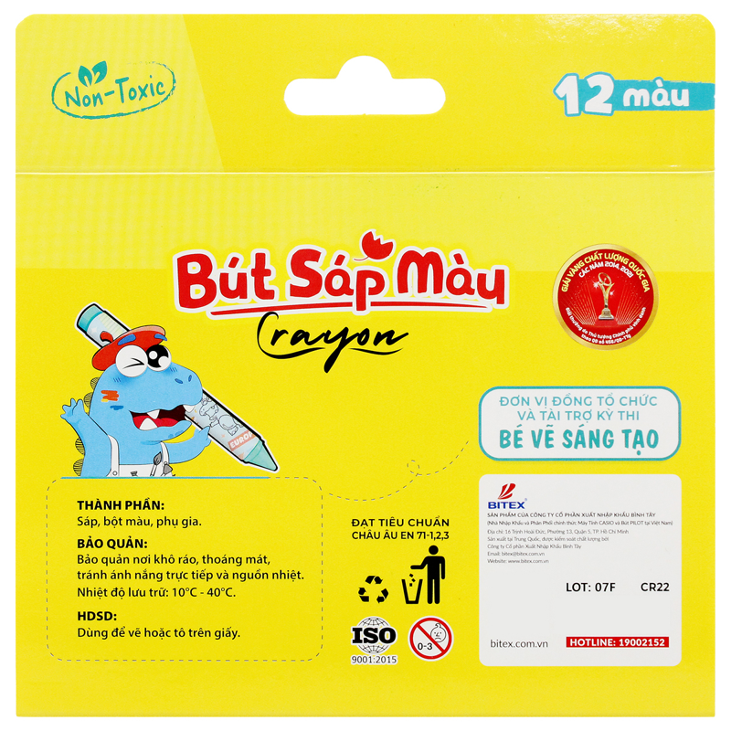 Smartkids - Hộp 12 Sáp Màu Dino In Europe CR22